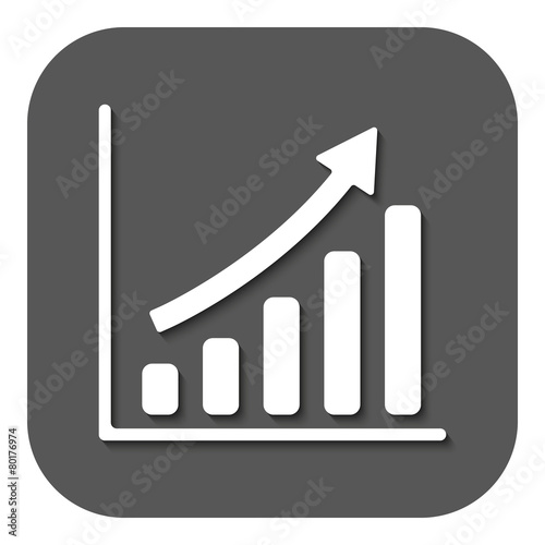 The growing graph icon. Progress symbol. Flat
