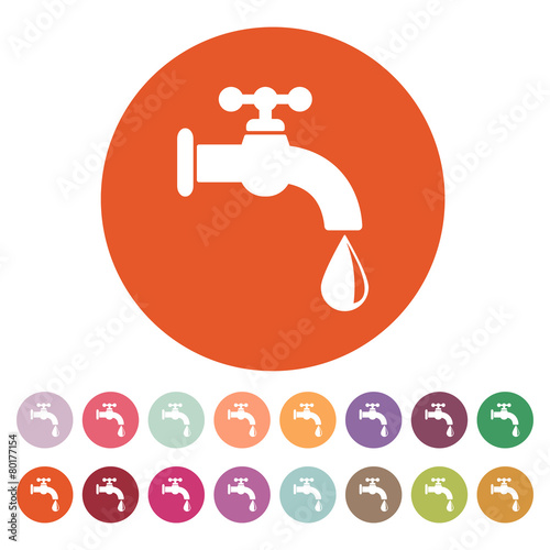 The tap water icon. Water symbol. Flat
