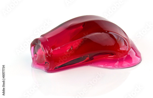 red jelly on white background