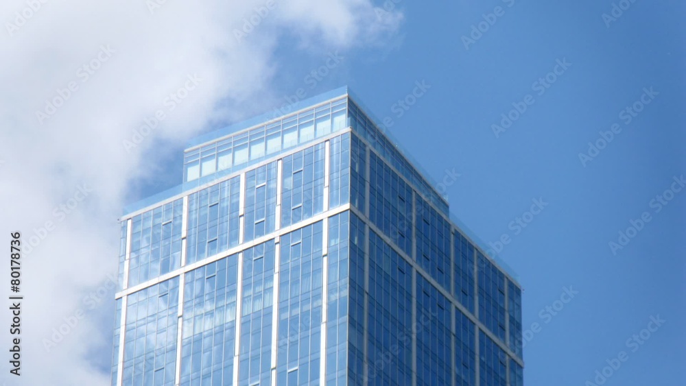 Top of a modern style architecture building with sky above