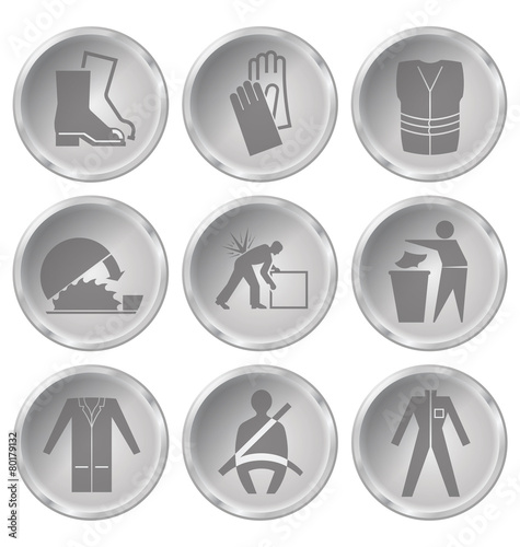 health and safety related icon set