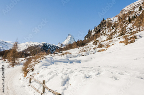 Zermatt, Bergdorf, Walliser Alpen, Zmutt, Winter, Schweiz