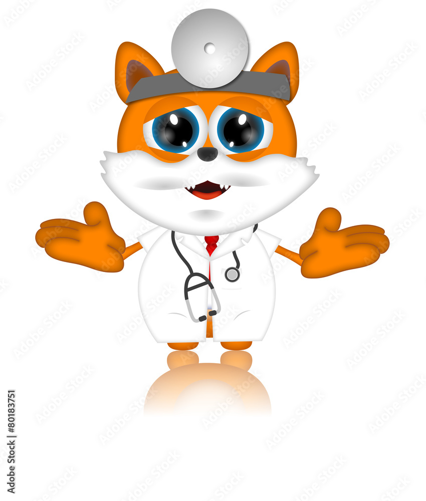 Fototapeta premium Marvin Cat Pet Veterinarien Cartoon Animal funny
