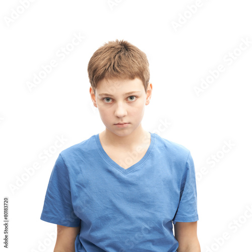 Tired young boy's portrait