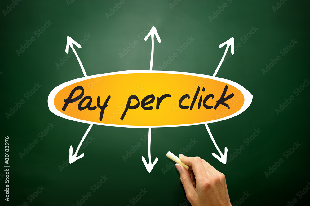 Pay Per Click (PPC) directions, concept on blackboard Pay Per Click (PPC) directions, concept on blackboard