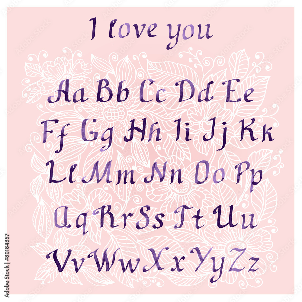 romantic Handwritten watercolor letters