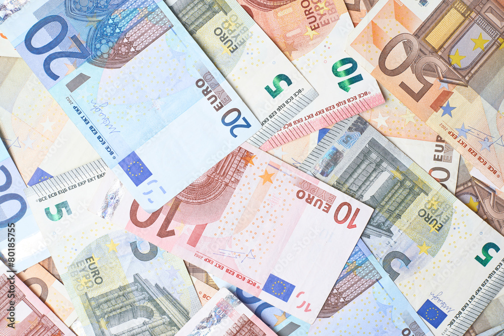 Surface covered with euro bank notes Surface covered with euro bank notes