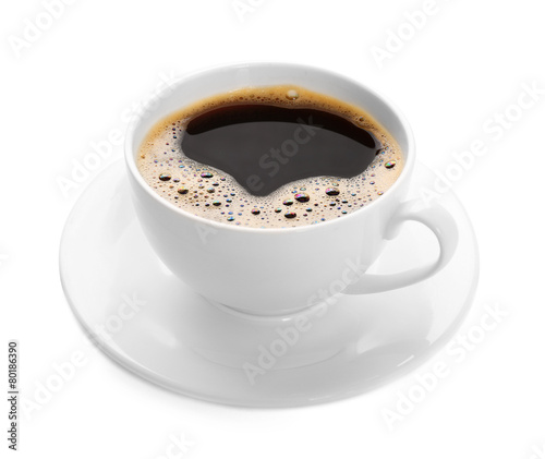 Cup of coffee isolated on white