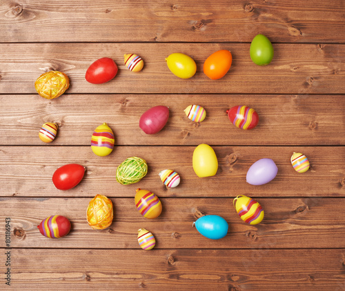 Multiple Easter egg decorations composition