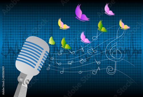 Microphone. Vector illustration.