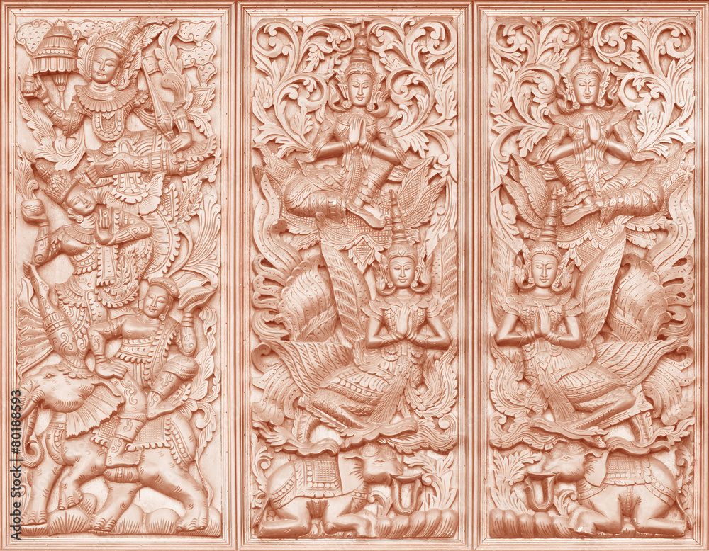 Wood carving Buddhist