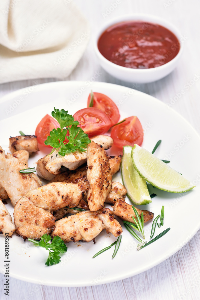Grilled chicken fillet and vegetable salad Grilled chicken fillet and vegetable salad