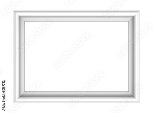 White picture frame isolated over white. 