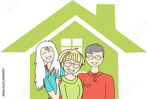 Famille à la maison