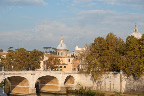 Canvas Print Stone bridge in Rome