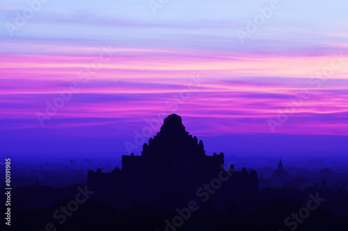 Dhammayangyi pagoda at sunset in Bagan, Myanmar