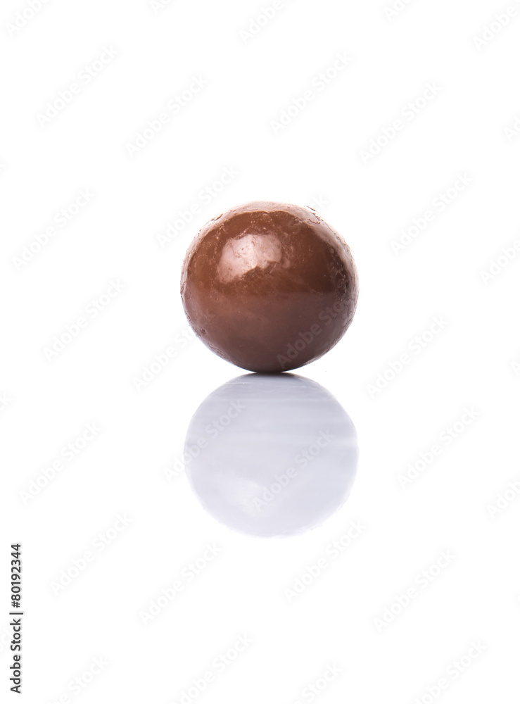 Chocolate balls with over white background Chocolate balls with over white background