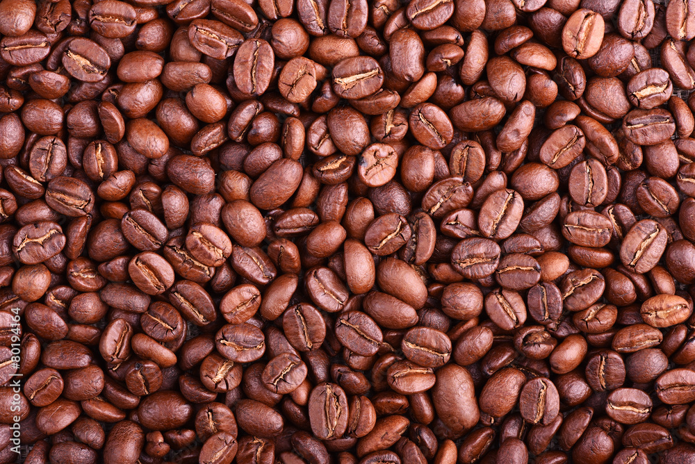 Fototapeta premium Texture of aroma fresh coffee beans