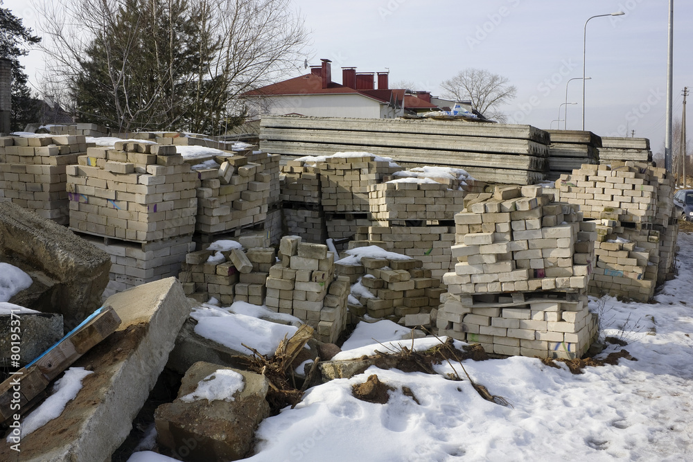 Thousand old white silicate bricks