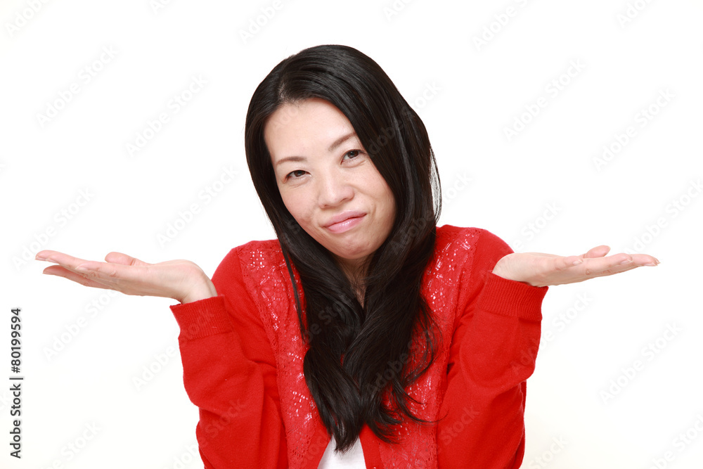 お手上げの女性