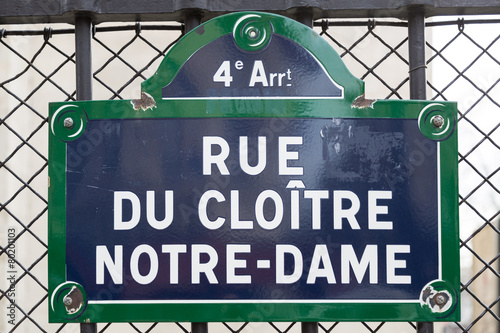 Sticker Paris street sign