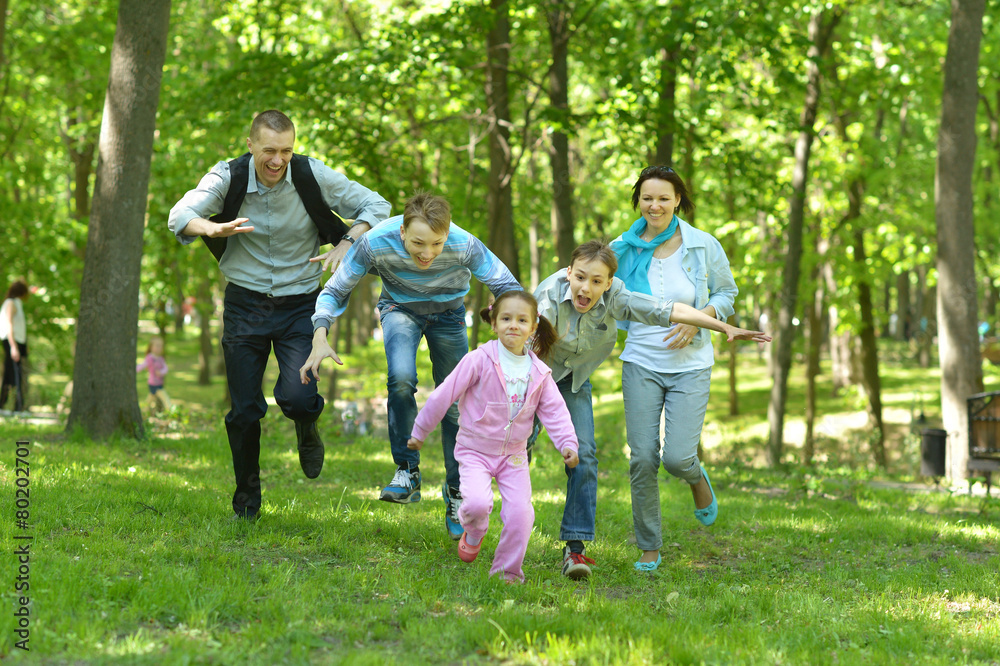 Obraz premium Happy cheerful family