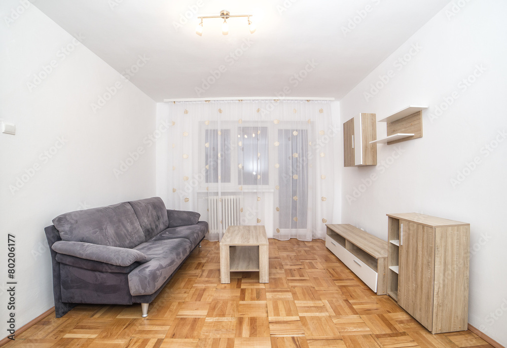 Fototapeta premium Nice apartment refitted, living-room furniture. Livingroom