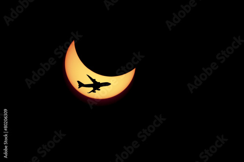 solar Eclipse and flying against the plane