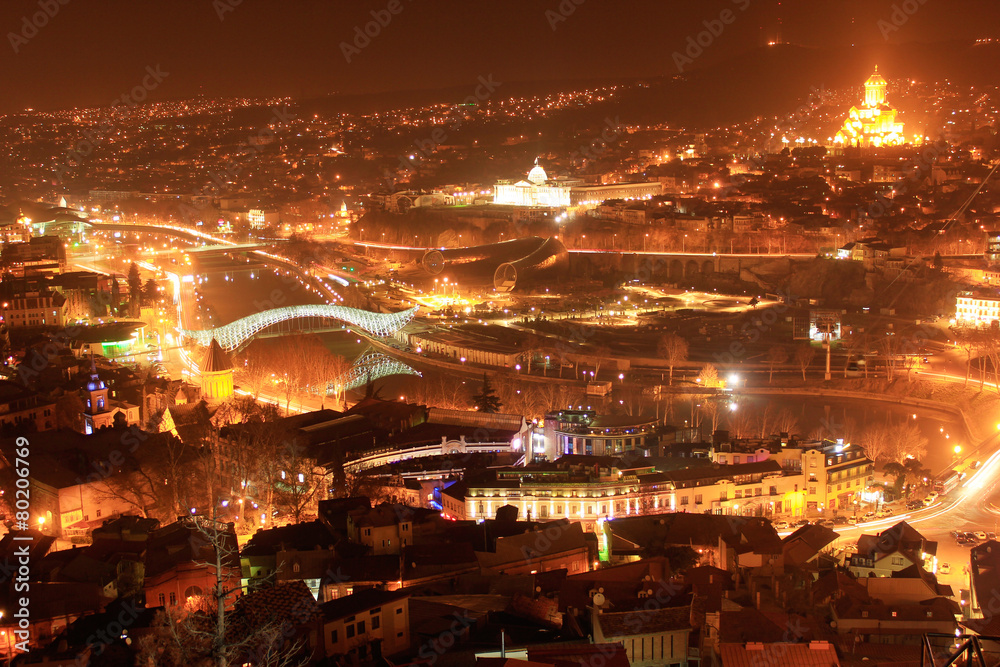 Tbilisi night cityscape