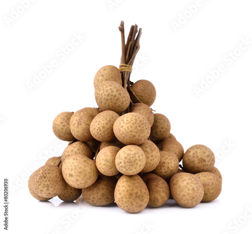 longan. fresh longan on white background