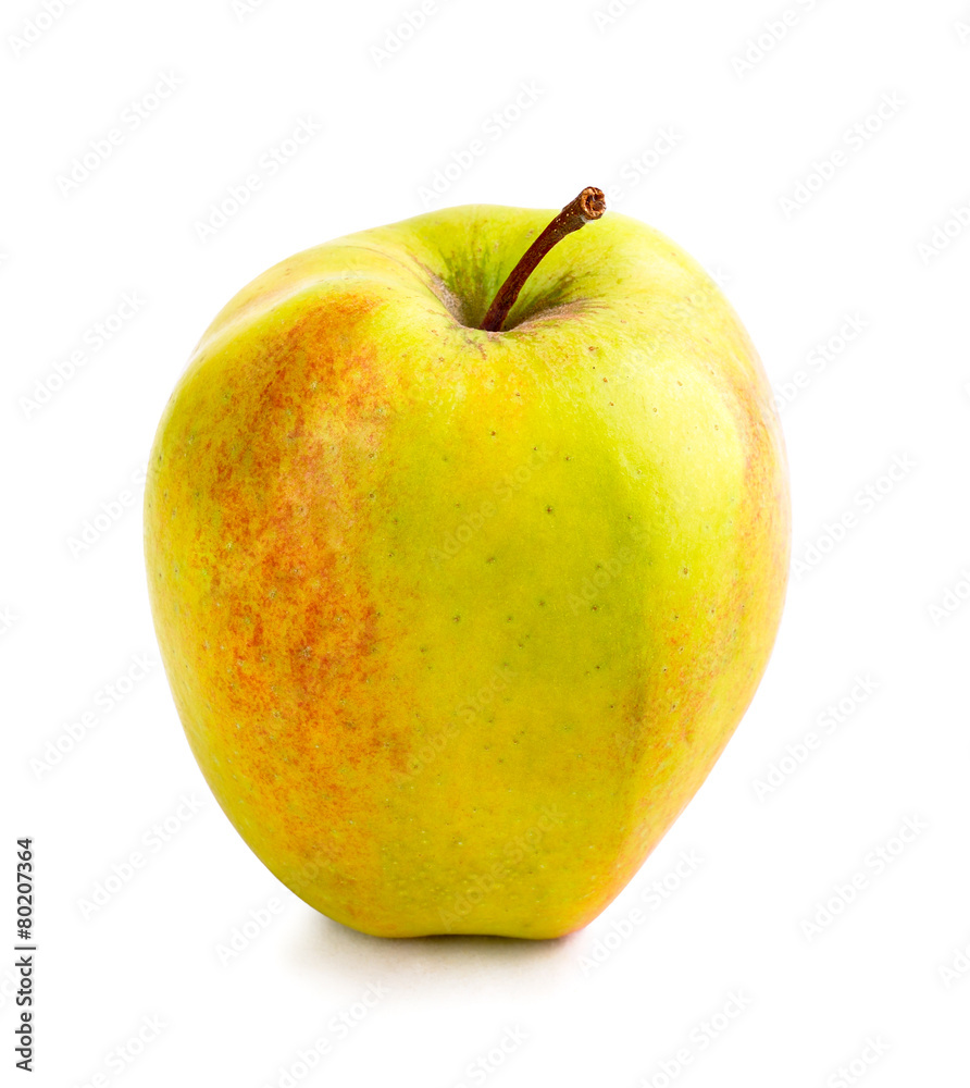 Red yellow apple isolated on white