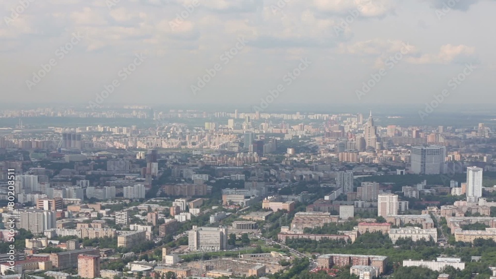 Cityscape with dwelling houses, sky and clouds in Moscow, Russia Cityscape with dwelling houses, sky and clouds in Moscow, Russia