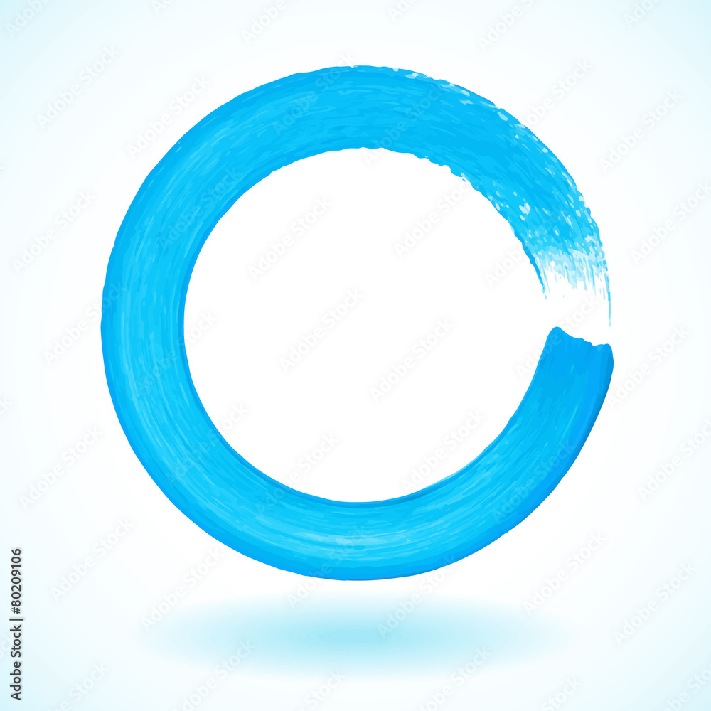 Bright blue paintbrush circle vector frame Bright blue paintbrush circle vector frame