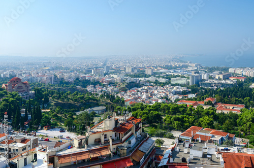 Greece, Thessaloniki, morning view on historic center