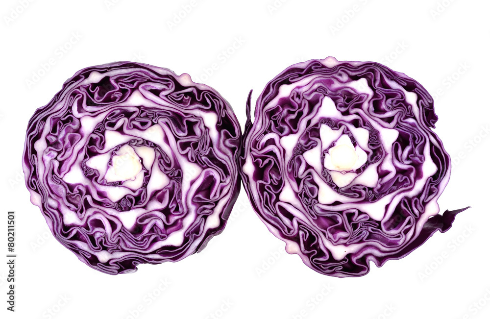 Red cabbage violet cabbage isolated on white background Red cabbage violet cabbage isolated on white background