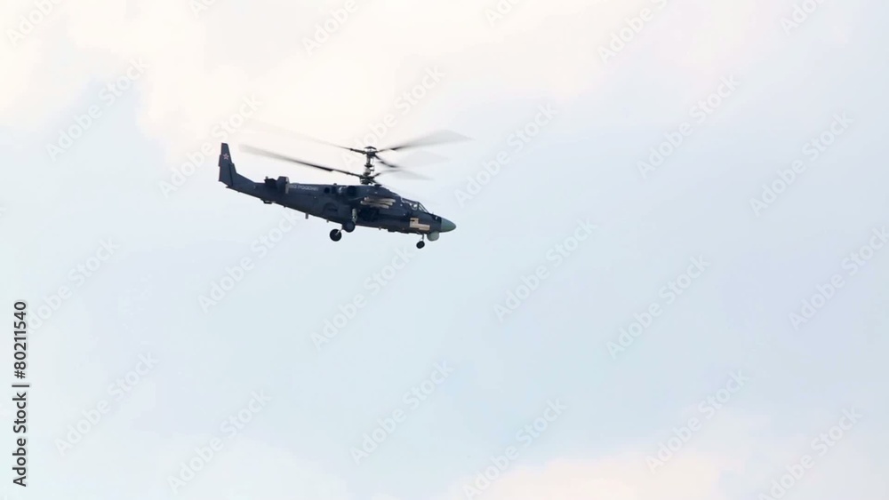 Rotating helicopter Ka-52 (Russia) on air show Rotating helicopter Ka-52 (Russia) on air show