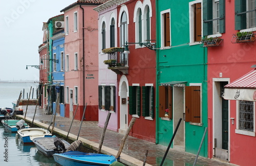 Houses and canal, Burano Island, Venice, Italy © magspace