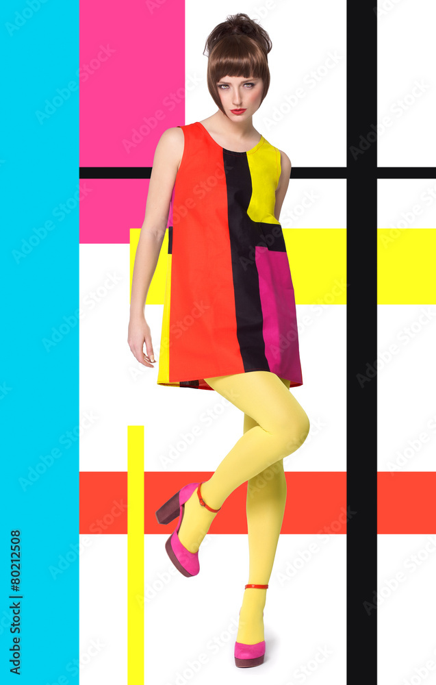 Model In Bright Retro Colors