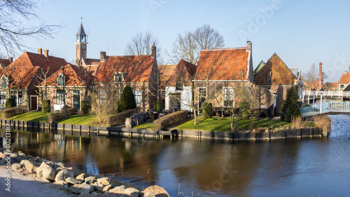 Old fisherman's houses in Enkhuizen Netherlands