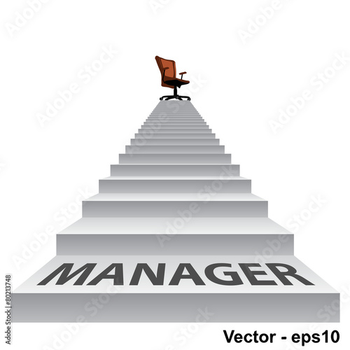 Vector white stair with a chair