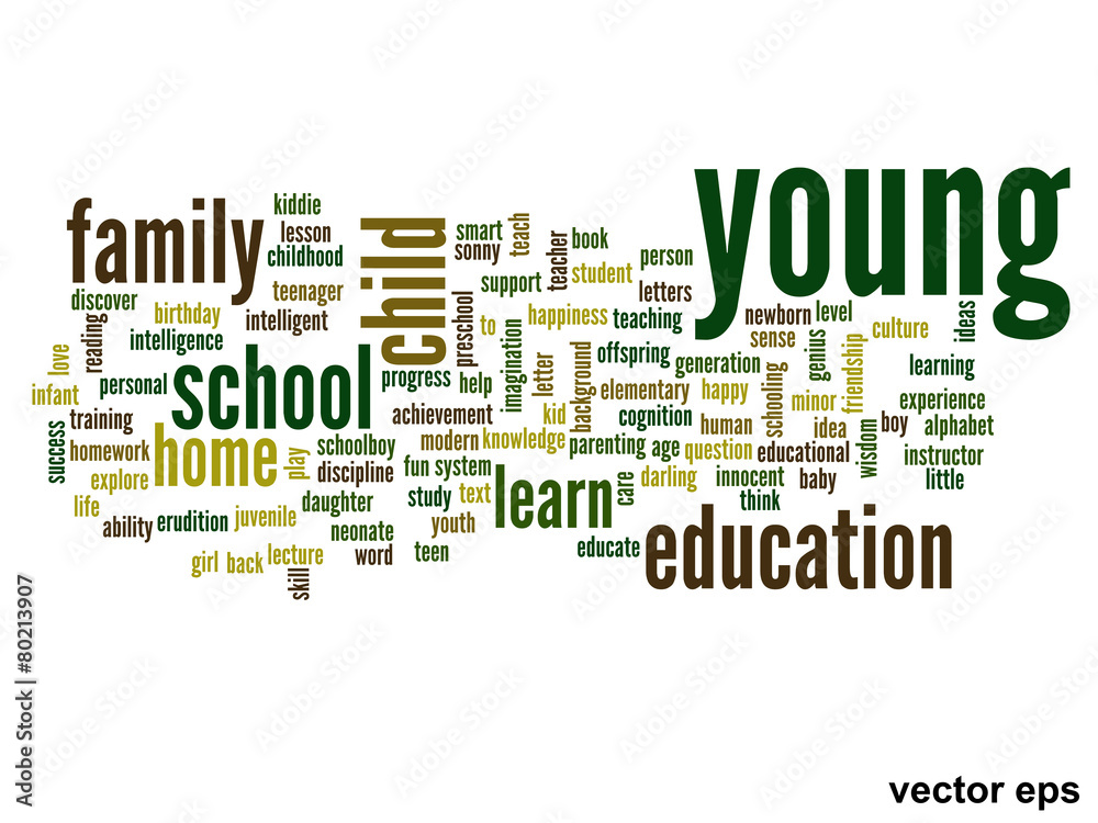 Vector conceptual education word cloud Vector conceptual education word cloud