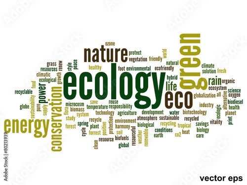 Vector conceptual ecology word cloud