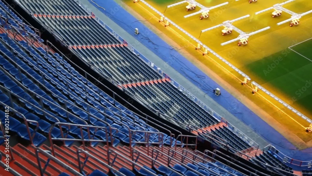 Artificial light for growing lawns in Santiago Bernabeu stadium