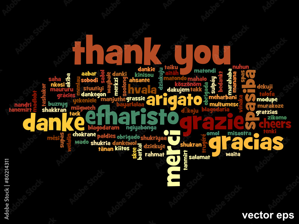 Conceptual thank you word cloud Conceptual thank you word cloud