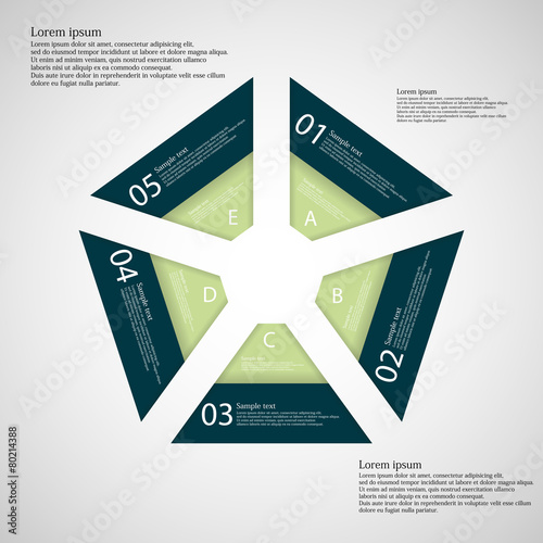 Illustration infographic with shape of pentagon