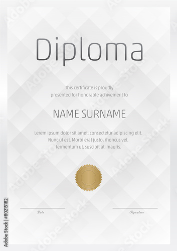 Certificate, Diploma of completion, vector design template