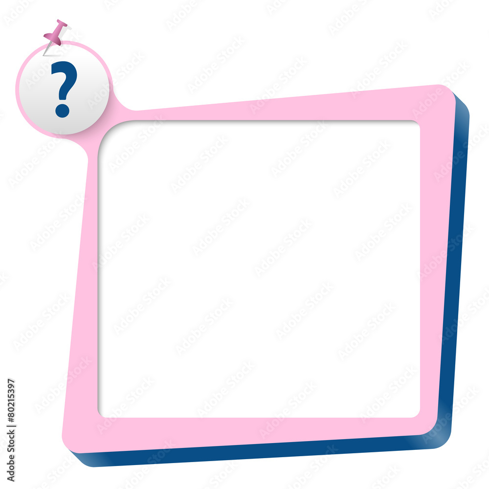 pink text box and blue question mark Stock Vector | Adobe Stock
