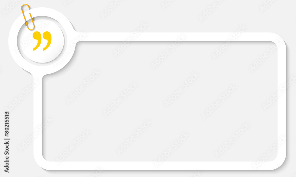 white frame for text and yellow quotation mark white frame for text and yellow quotation mark