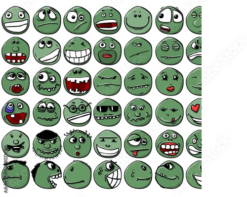 Set of vector cartoon faces