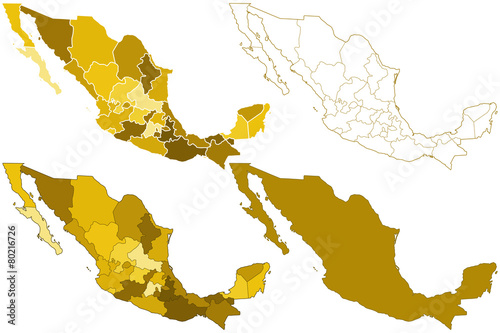 Canvas Print Mexico maps